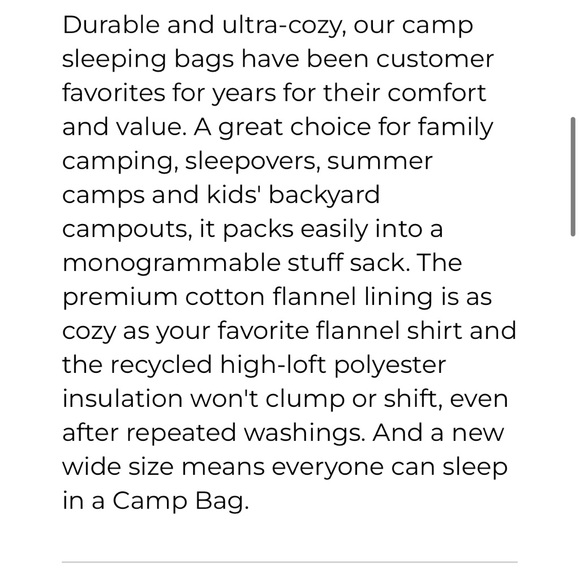 LL Bean Flannel Lined Youth Sleeping Bag 40 degrees EUC - Picture 2 of 14